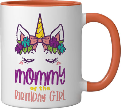 Taza Cerámica Unicornio Niña Naranja Blanco