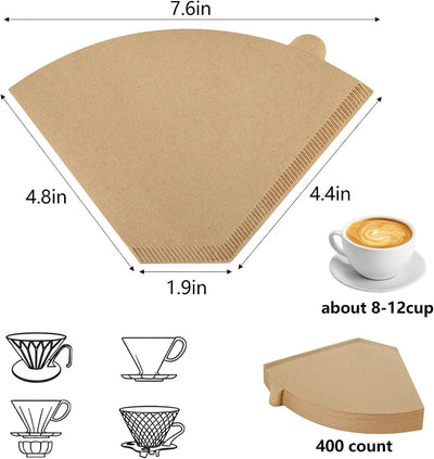 Filtros de café Tecbeauty n.º 4 de cono papel natural sin blanquear