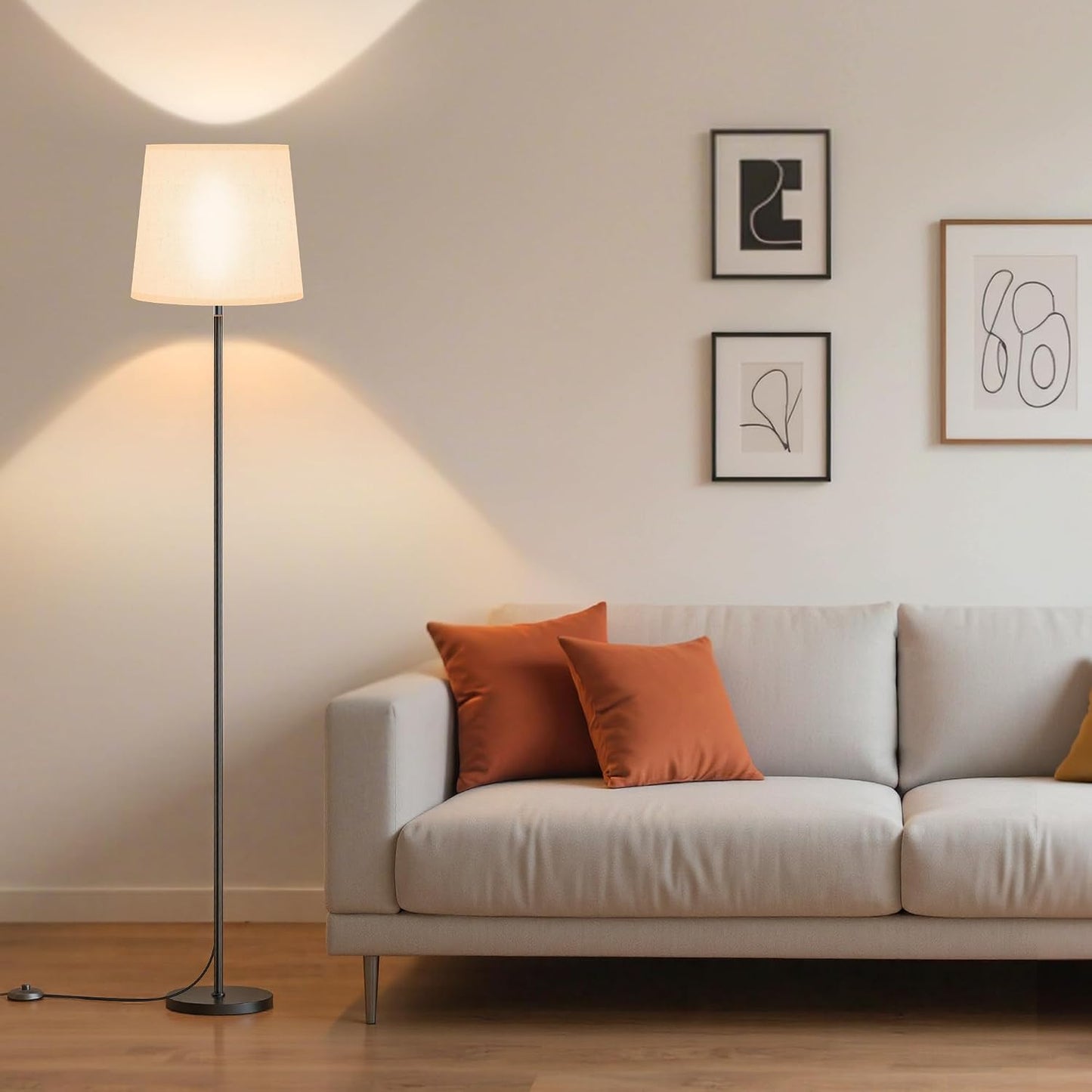 Lámpara pie LED regulable 62pulg pantalla blanca control remoto