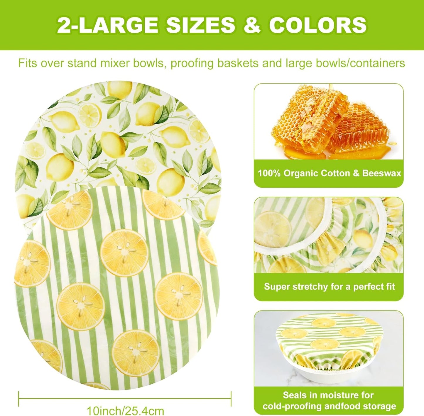 Fundas reutilizables para tazones de 10 pulgadas a prueba de pan