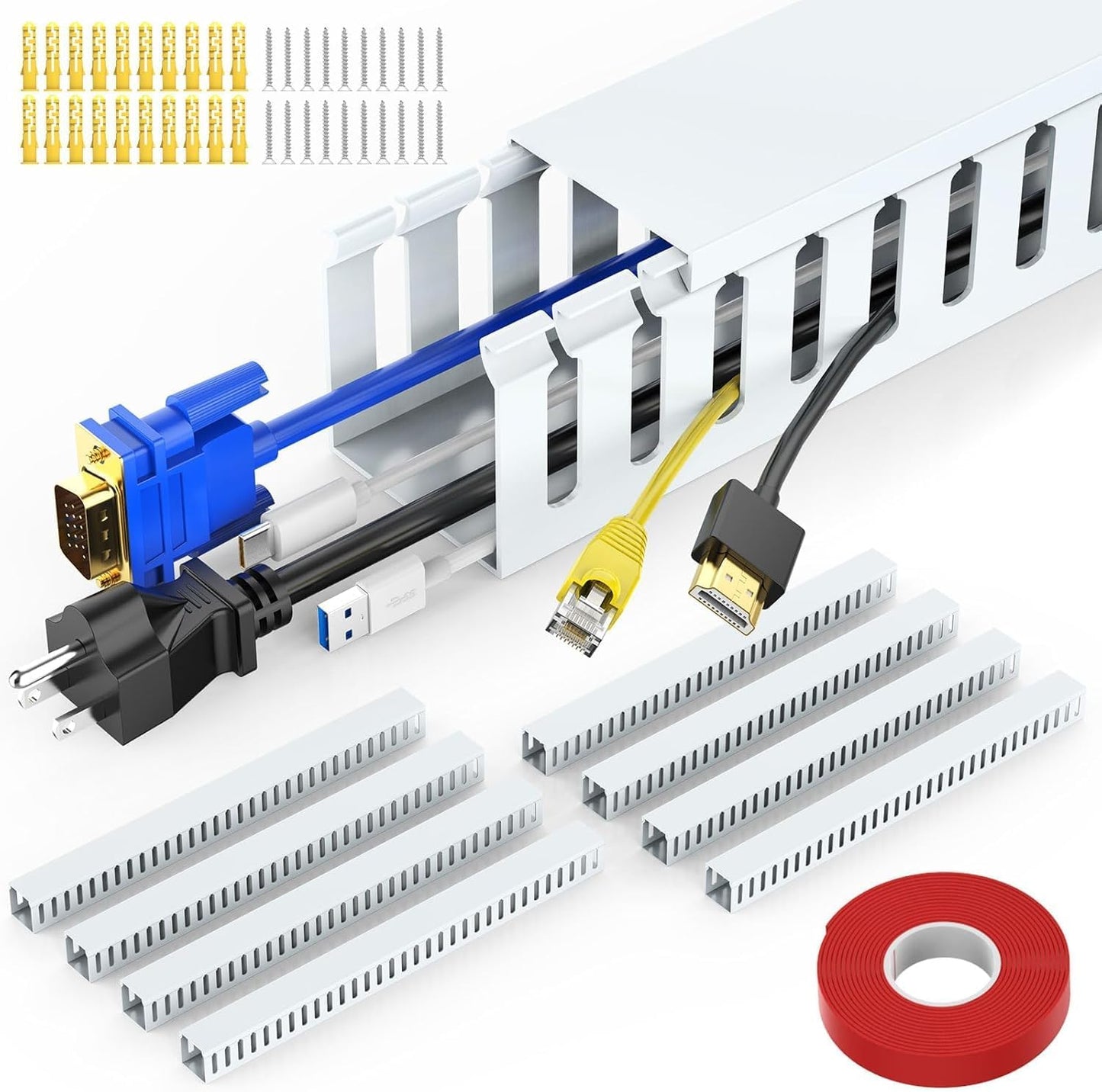 Canal cable escritorio 123pulg gestionar cables