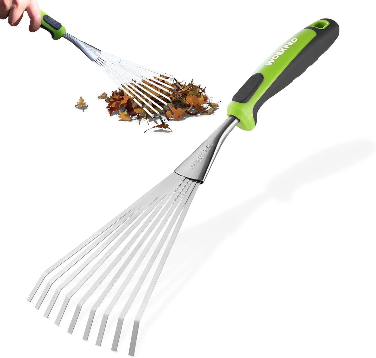 Rastrillo mano acero inox 16 pulg jardinería