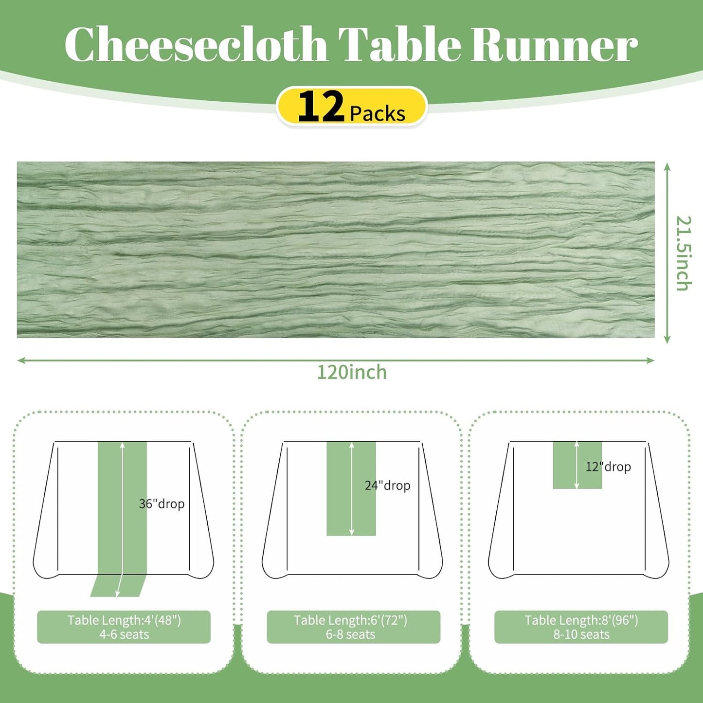 12 Pzas Funda Mesa y 60 Pzas Servilletas Algodón Color Surtido