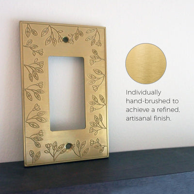 Cubierta placa pared decorativa con flores dorado 8PK