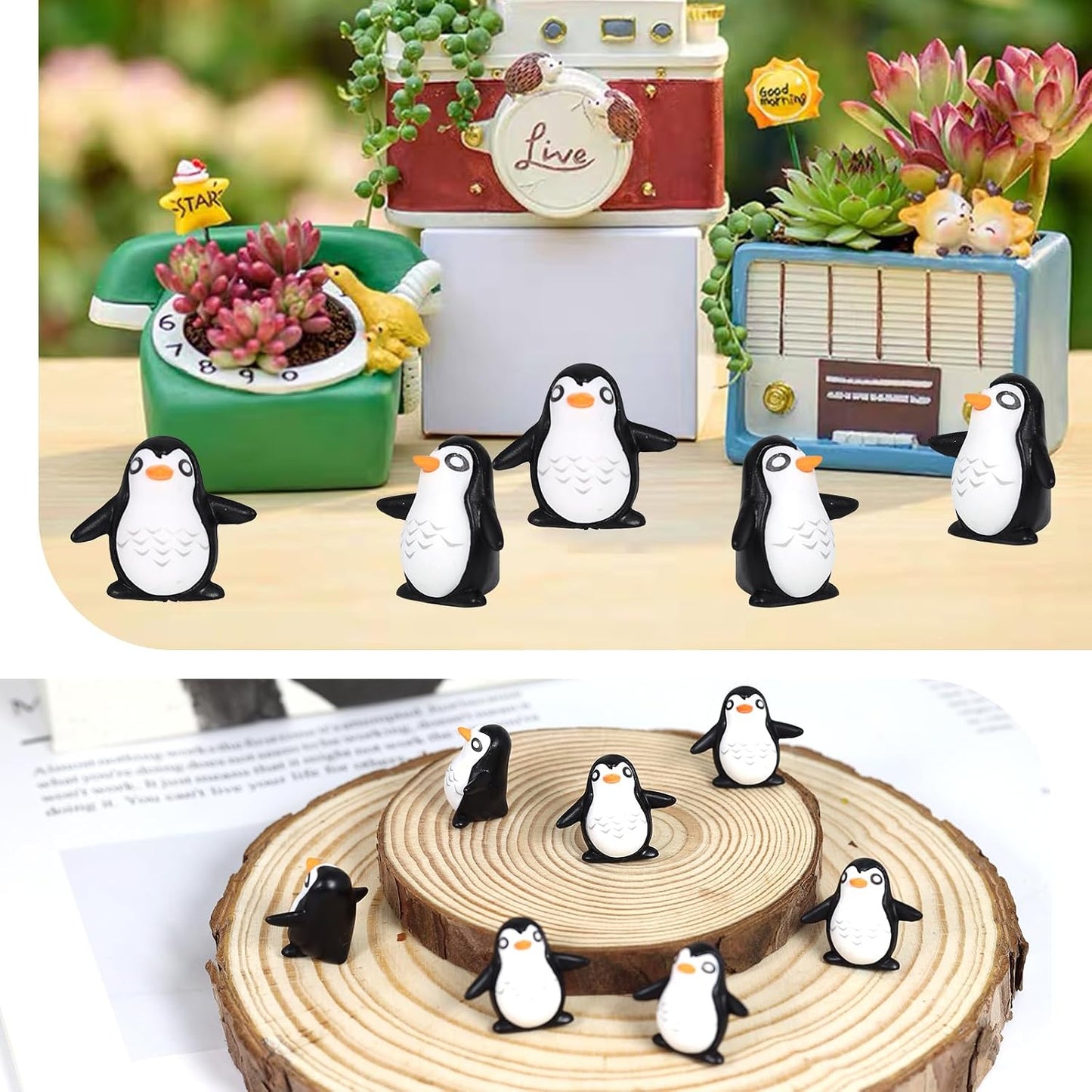 40 Pzas Pingüinos Resina Decoración Tarta Invierno