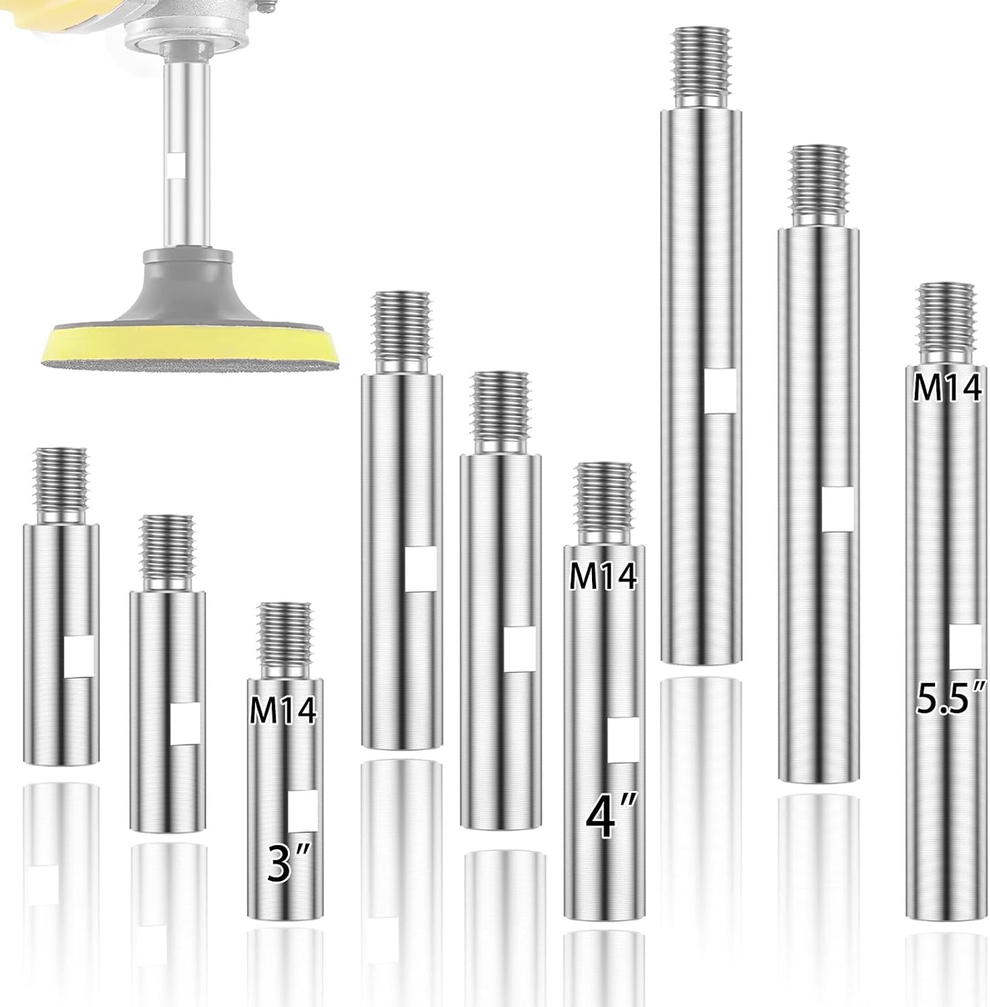 Set 9 Varillas Extensión Aluminio M14 para Amoladora Angular