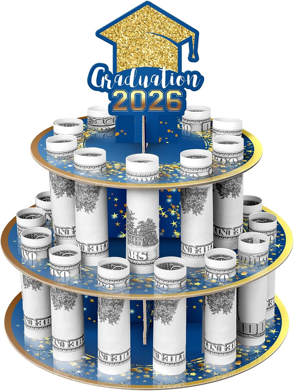 Soporte pastel graduación 24 ranuras billetes árbol dinero