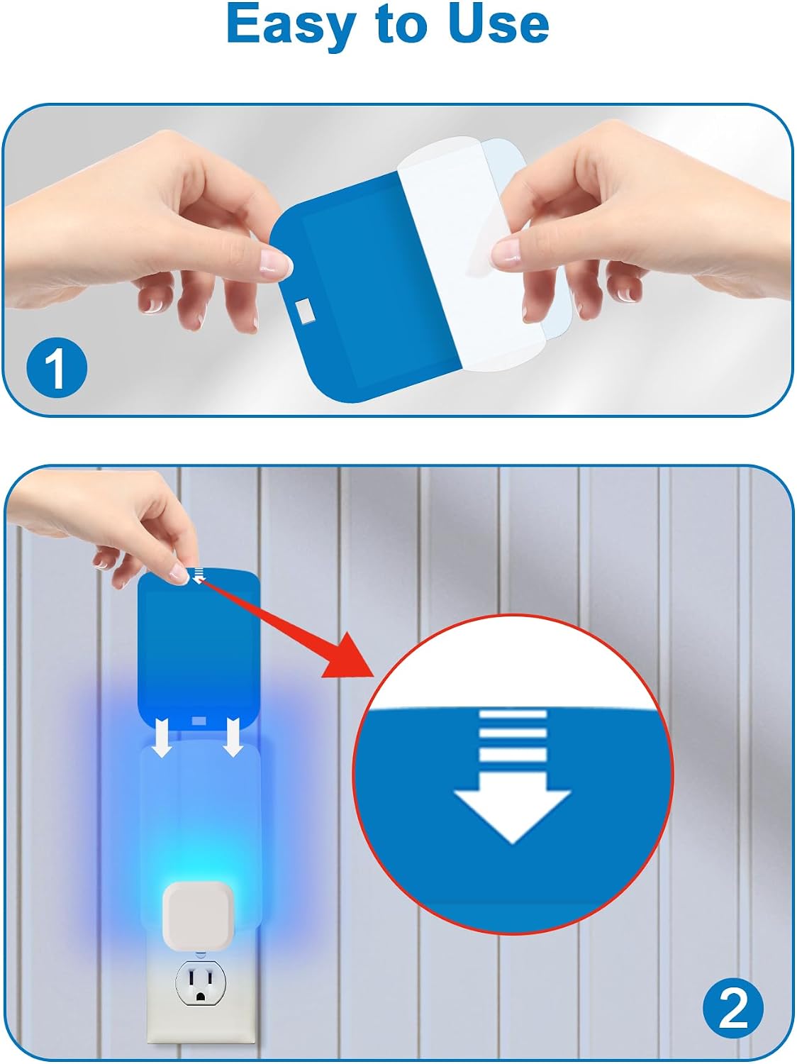 6 Cartuchos comp Raid Blue Light para enchufe hogar