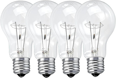 Lámpara A19 150W Incandescente Resistente 4 Pzas
