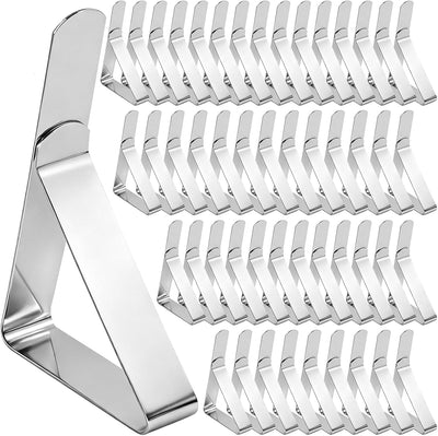 Paquete de 48 clips para manteles de acero inoxidable para picnic y eventos