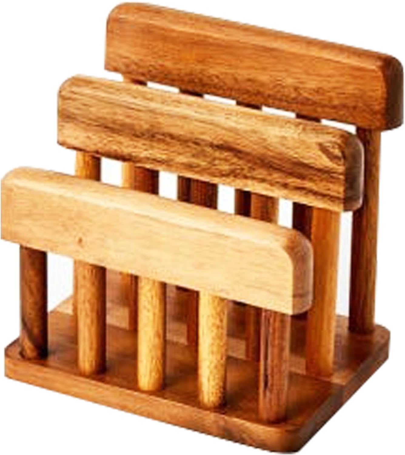Porta tablas de cortar de madera acacia LENITH con 2 ranuras