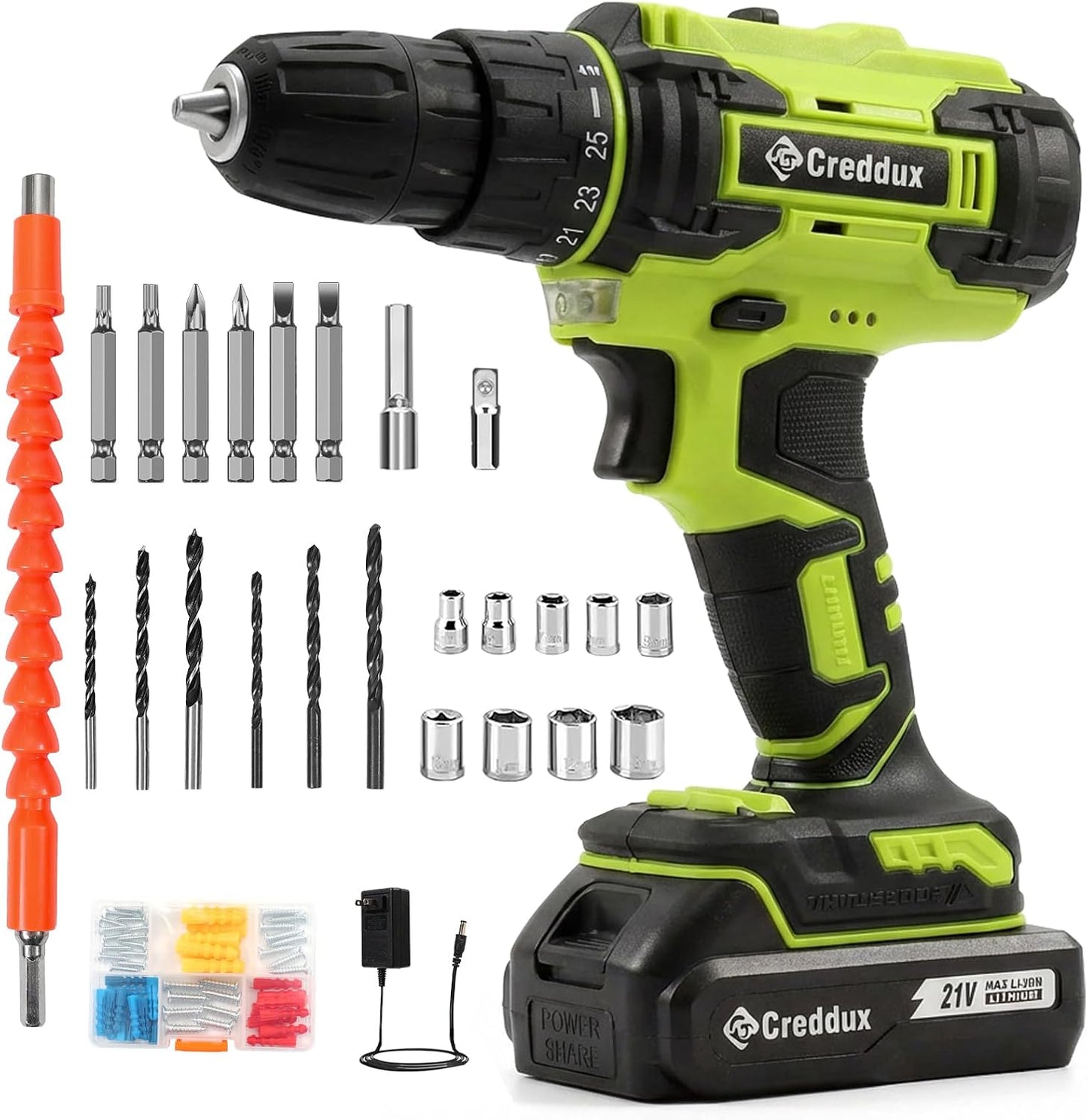 Juego Taladro Inalámbrico 21V 84 Pzas Accesorios