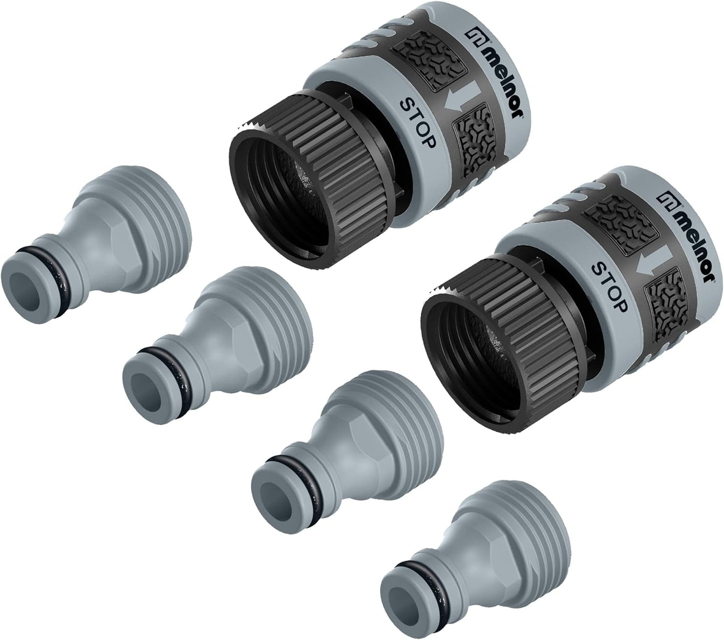 Set 6 Conectores Rapidos Negro Gris