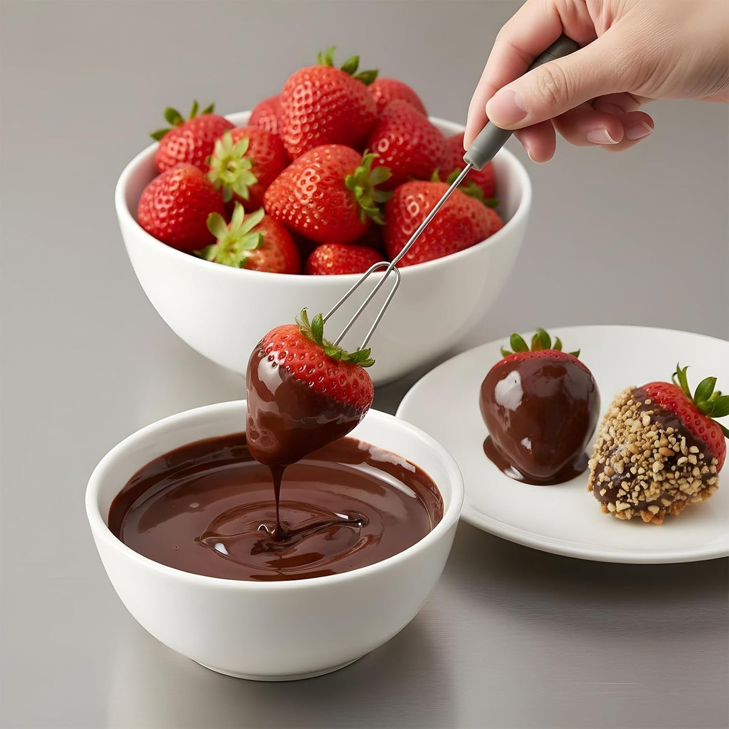 Herramientas de inmersión de chocolate y caramelo de acero inoxidable