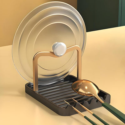 Soporte para tapa de olla acero inoxidable organizador cocina estante utensilios
