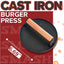 Kit prensa hamburguesas 3en1 hierro fundido negro