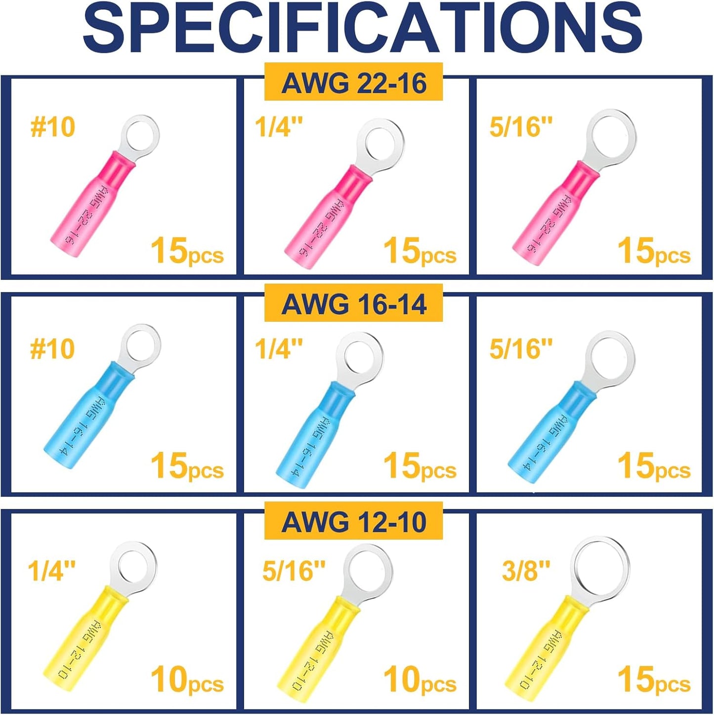 Kit conectores termorretractiles 125 pzas