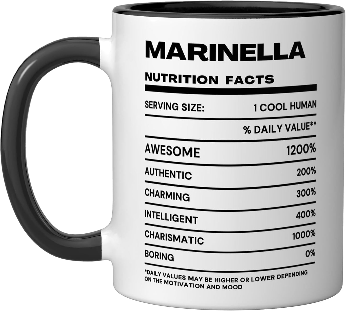 Taza cerámica Marinella Nutrition Facts Name negra/blanca