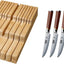 Organiz. cuchillos bambú para 12 cuchillos y set 6 cuchillo steak
