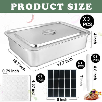 3 Tubos Acero Inox Con Tapa 4pulg Caja Carne