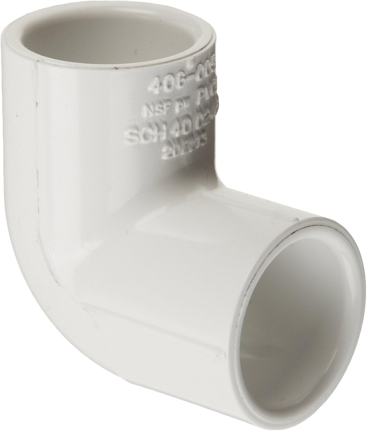 Codo PVC 90 grados horario 40 1-1/2 pulg blanco