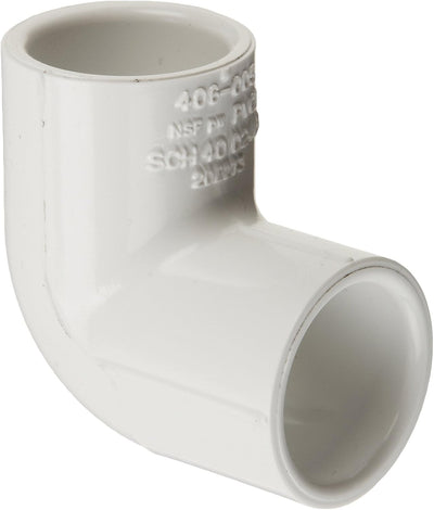 Codo PVC 90 grados horario 40 1-1/2 pulg blanco