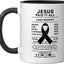 Taza cerámica para combatiente de tumor pituitario negra/blanca