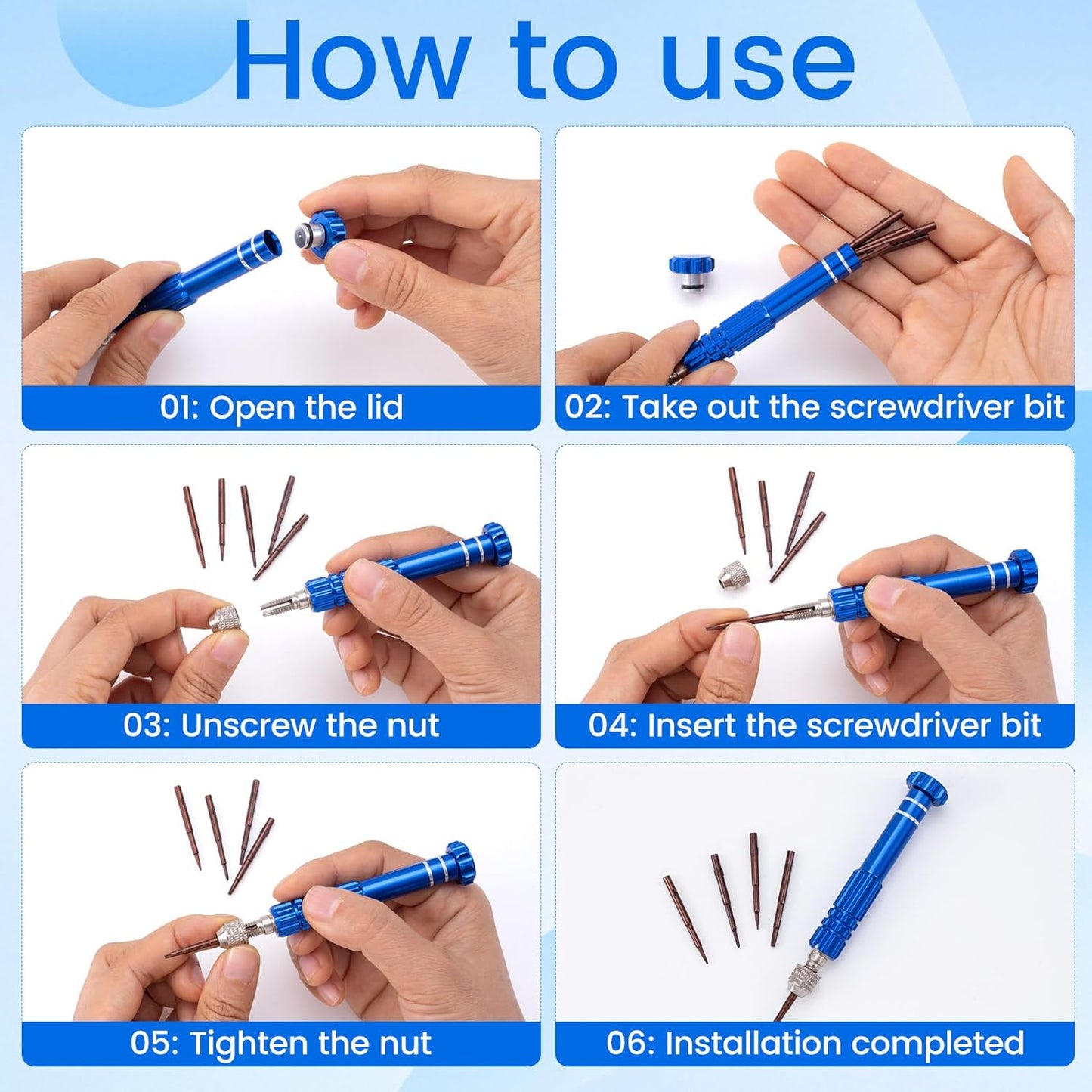 Taladro de mano con 5 microbrocas para joyas y electrónica