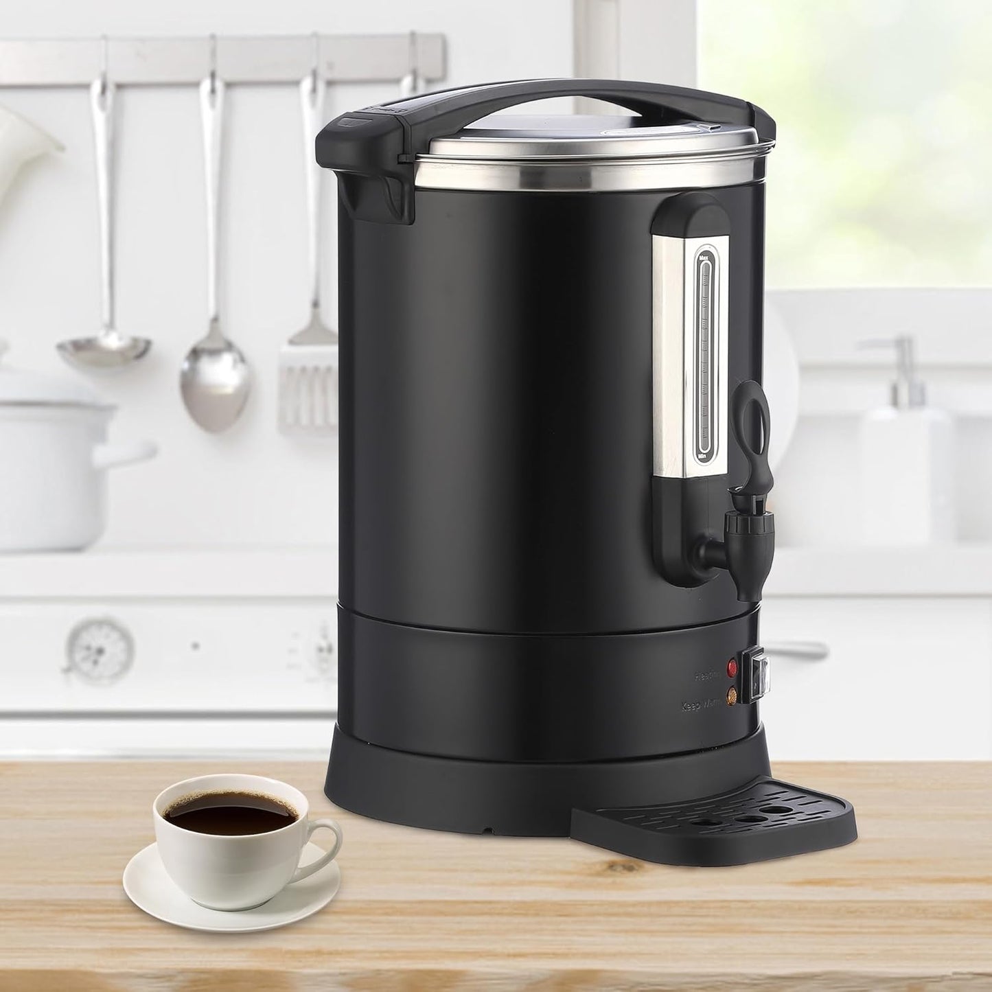 Urna café 120 tazas acero inox 18L dispensador eléctrico