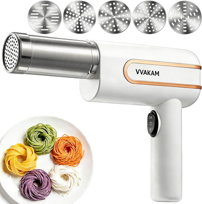 Máquina fideos 5en1 motor potente cocina hogar blanco