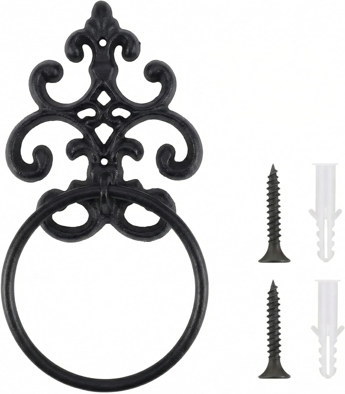 Toallero hierro fundido flor de lis baño cocina regalo navideño