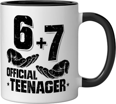 Taza cerámica para adolescente 13 años negra/blanca