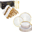 Pack 100 servilletas plástico transparente dorado