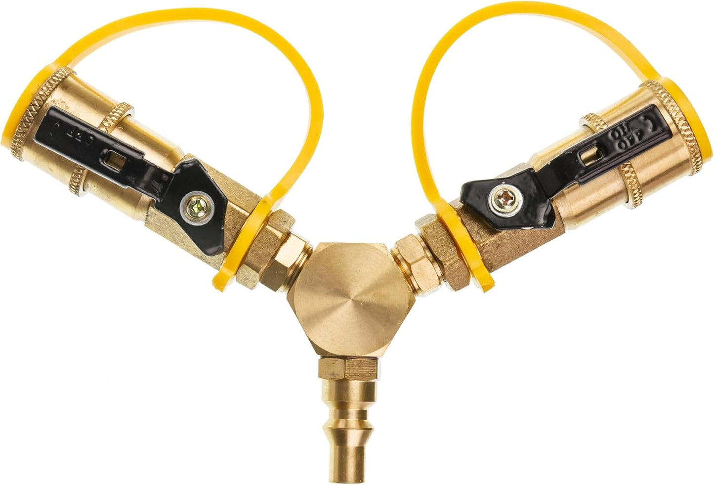 Adaptador Y propano RV 1/4pulg válvula cierre para remolque