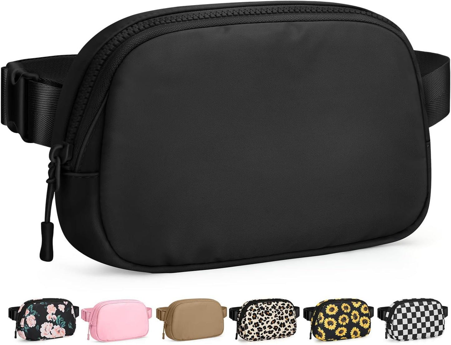 Riñoneras mujer impermeable correa ajustable bolsillo trasero negro