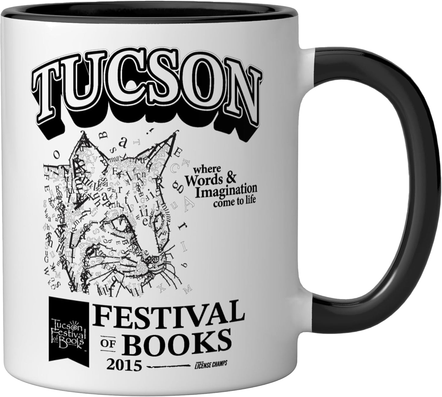 Taza cerámica Bobcat mascota negro blanco