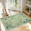 Set 2 Alfombras 2x3 Pulg Florales Verdes
