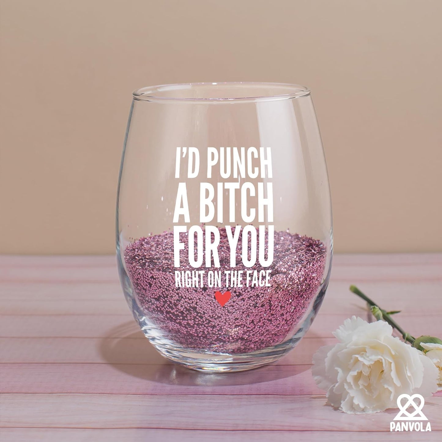 Vaso de vino claro 17oz para amigas y hermanas