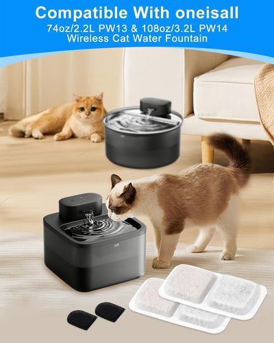 12 Filtros Repuesto para Fuente Gato Comp Oneisall 74oz