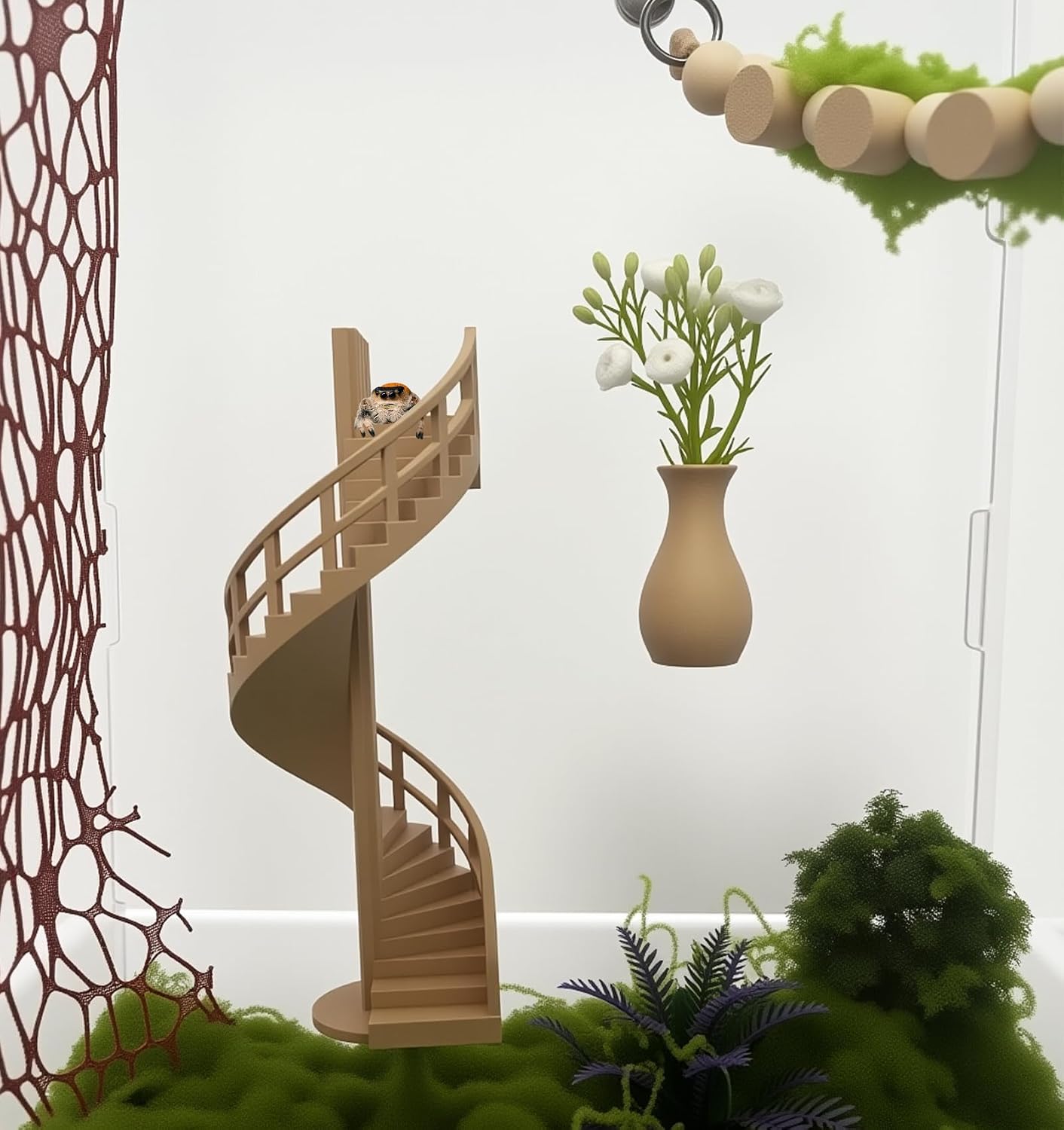 Juego 4 accesorios arañas escaleras jarrón red magnética