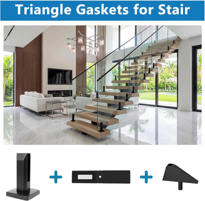 30 Triángulos Negro Soporte Escalera Vidrio Ajustable