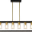Candelabro latón cepillado negro 6 luces colgante moderno