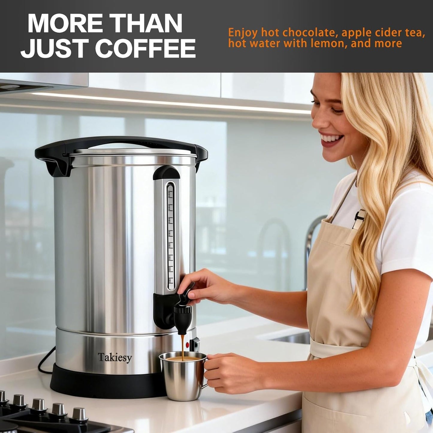 Urna Cafetera 100 Tazas Acero Inox Dispensador Bebida