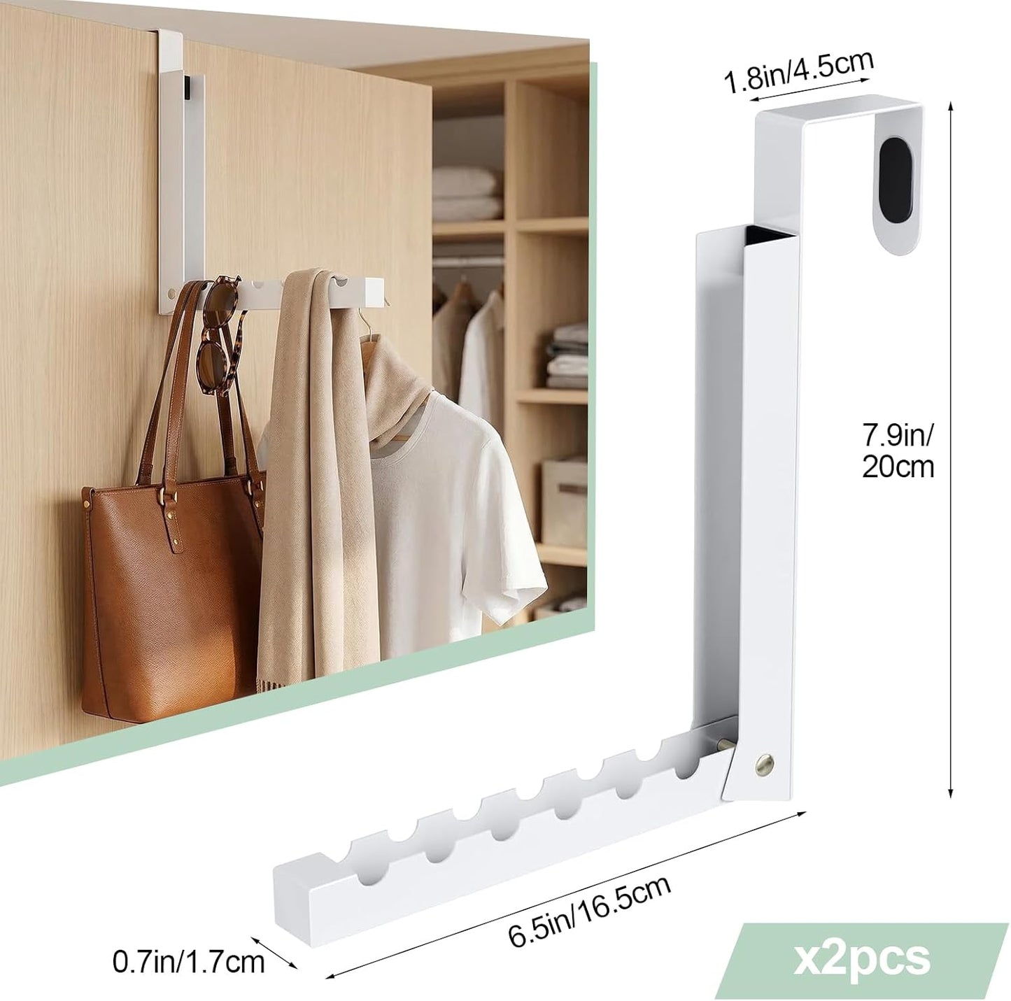 Estante secador plegable puerta set 2 metal blanco