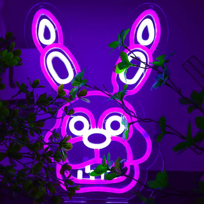 Letrero neón Fnaf Bonnie para decoración sala juegos cumpleaños