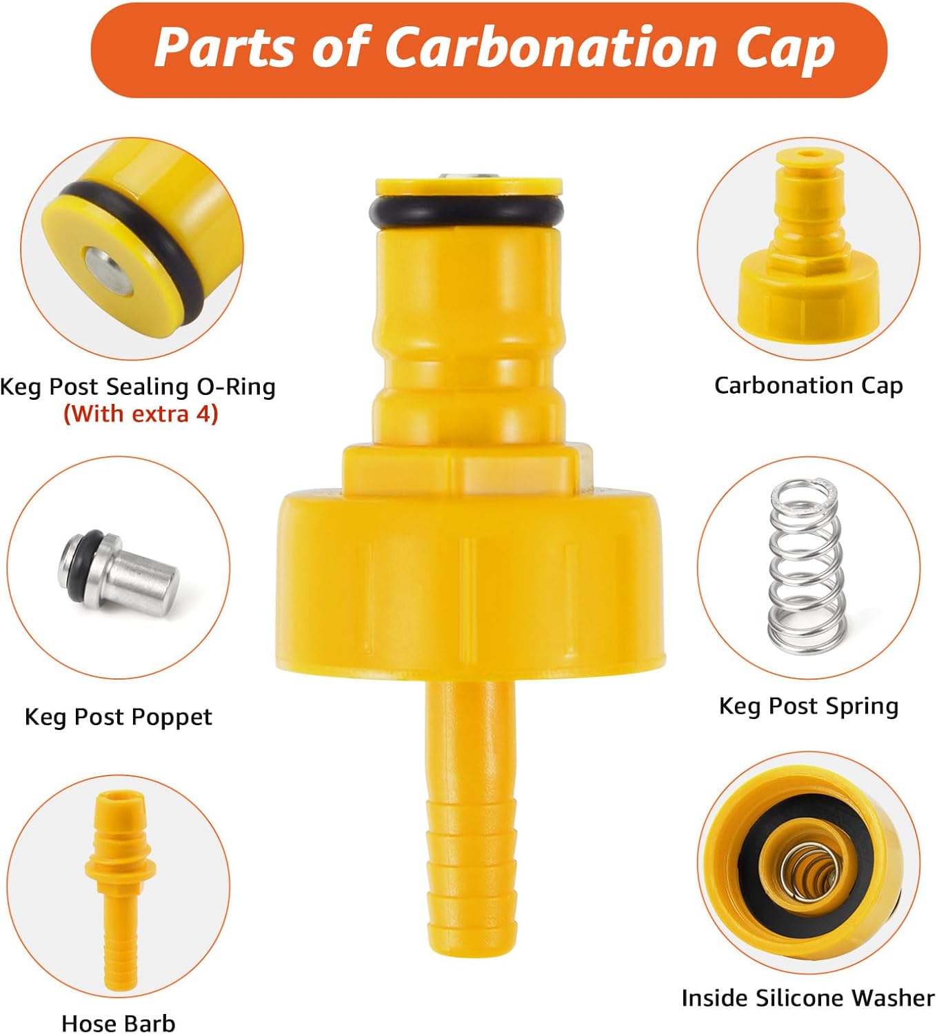Tapa plástico adaptador carbonatacion 4 pzas botella soda