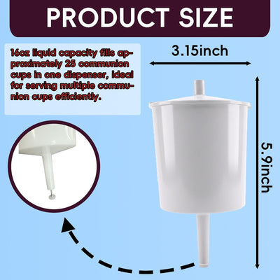Llenador taza comunión botón 8oz dispensador vino jugo