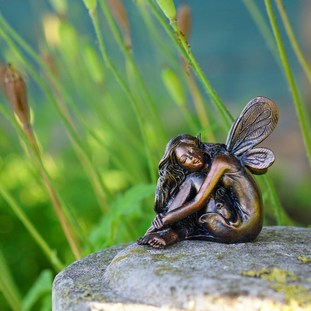 Estatua hadas siesta miniatura para jardín