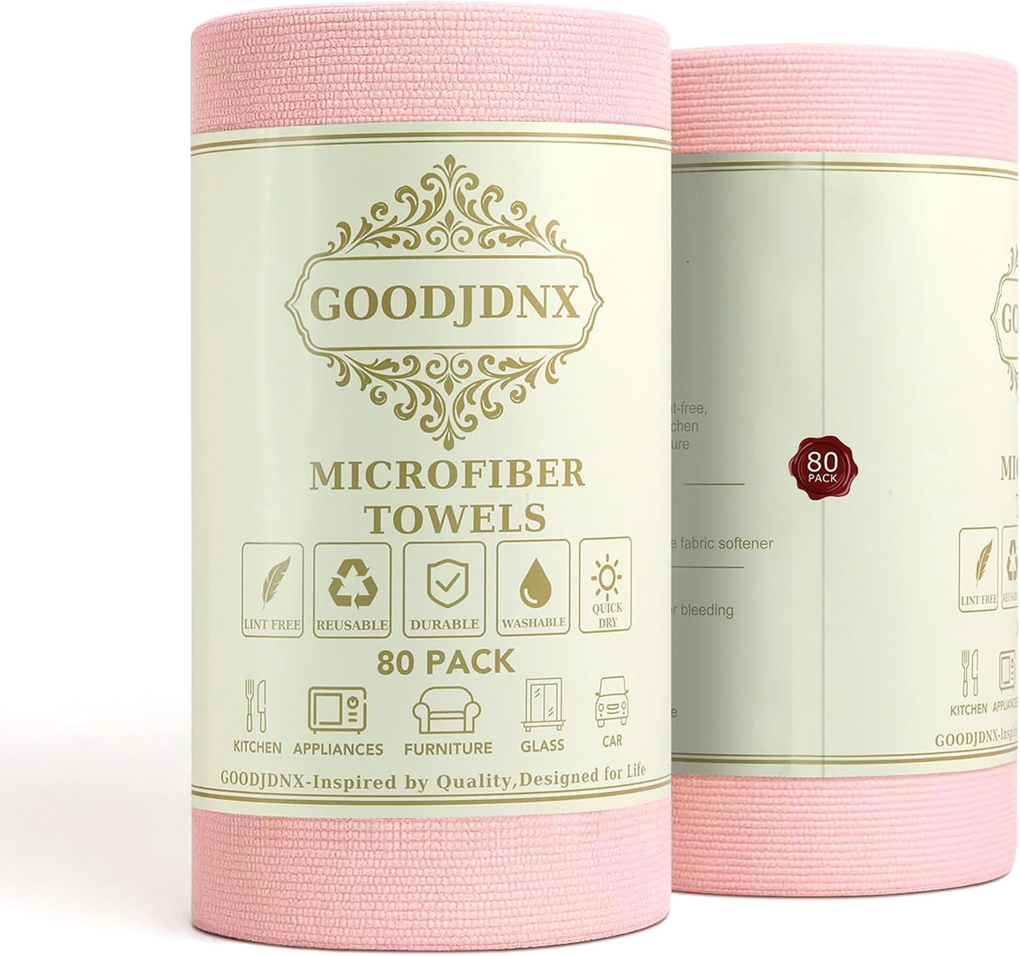 Rollo paño microfibra 80 pzas 12x12pulg reutilizables cocina hogar