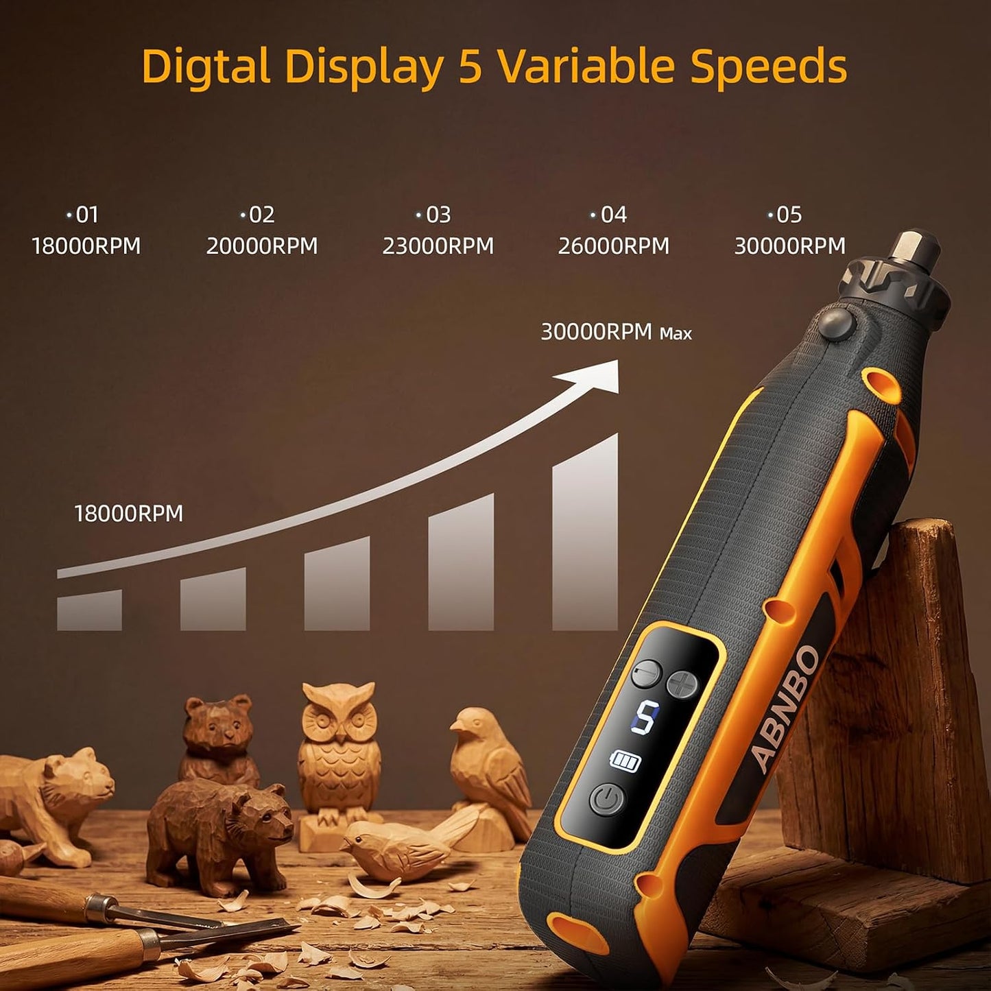 Herramienta inalámbrica 5 vel 30000 RPM 100 accesorios